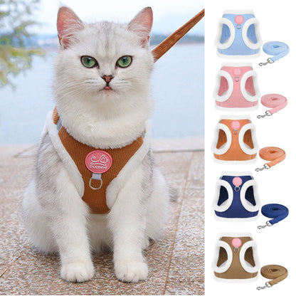 Cozy Corduroy Cat Harness & Leash Set 🐱🍂
