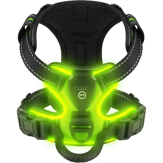 LED Glowing Dog Harness – Night Safety Vest 🔦🐾