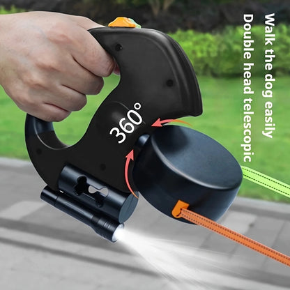 Retractable 360° Dog Leash with Waste Bag Holder
