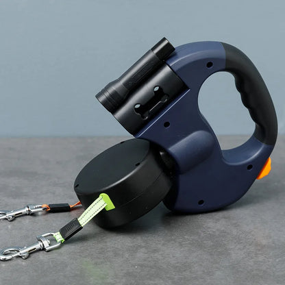Retractable 360° Dog Leash with Waste Bag Holder