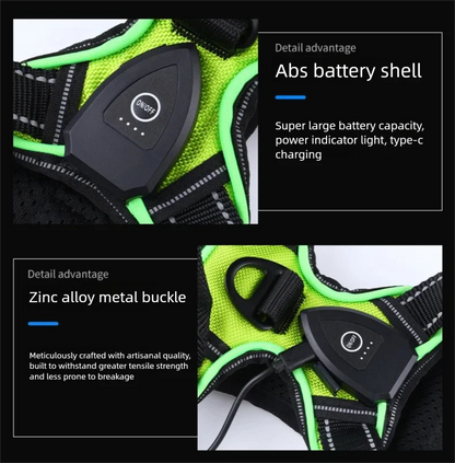 LED Glowing Dog Harness – Night Safety Vest 🔦🐾