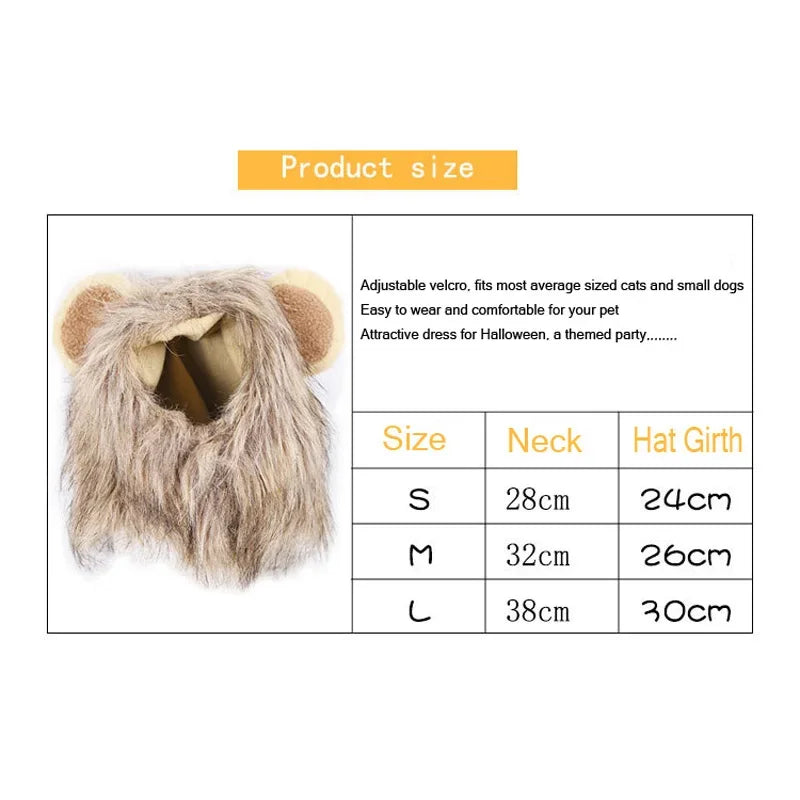 Cute Lion Mane Pet Costume Hat 🦁🐾