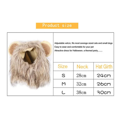 Cute Lion Mane Pet Costume Hat 🦁🐾