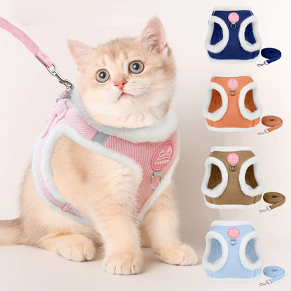 Cozy Corduroy Cat Harness & Leash Set 🐱🍂