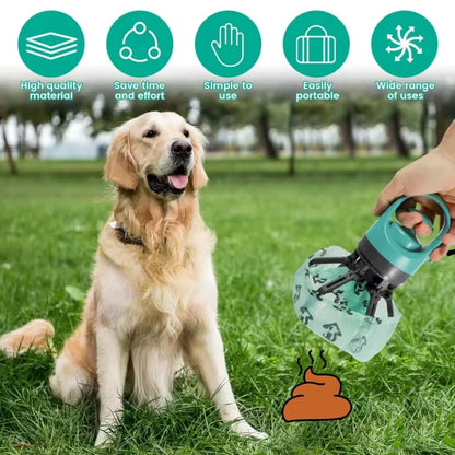 Portable Pet Poop Scooper with Waste Bag Dispenser